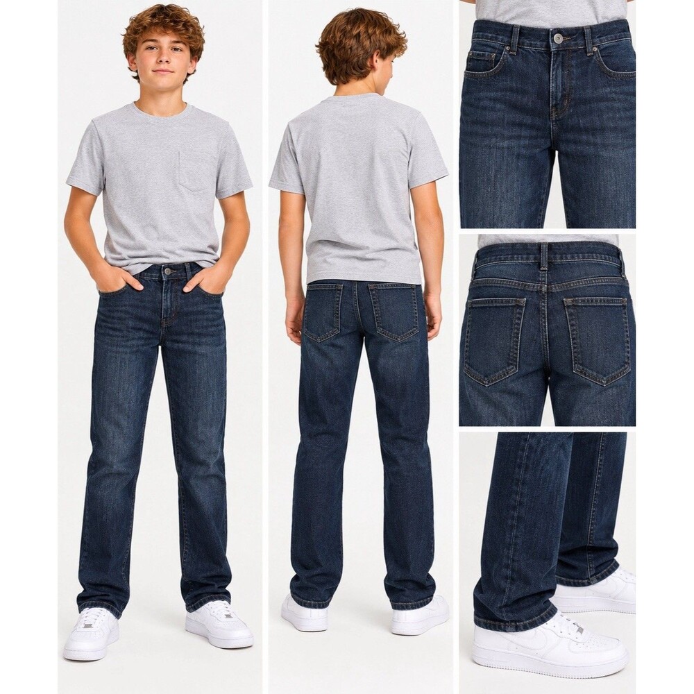 The Children’s Place Boys Size 14 Straight Leg Jeans Dark Wash 100% Cotton NWOT